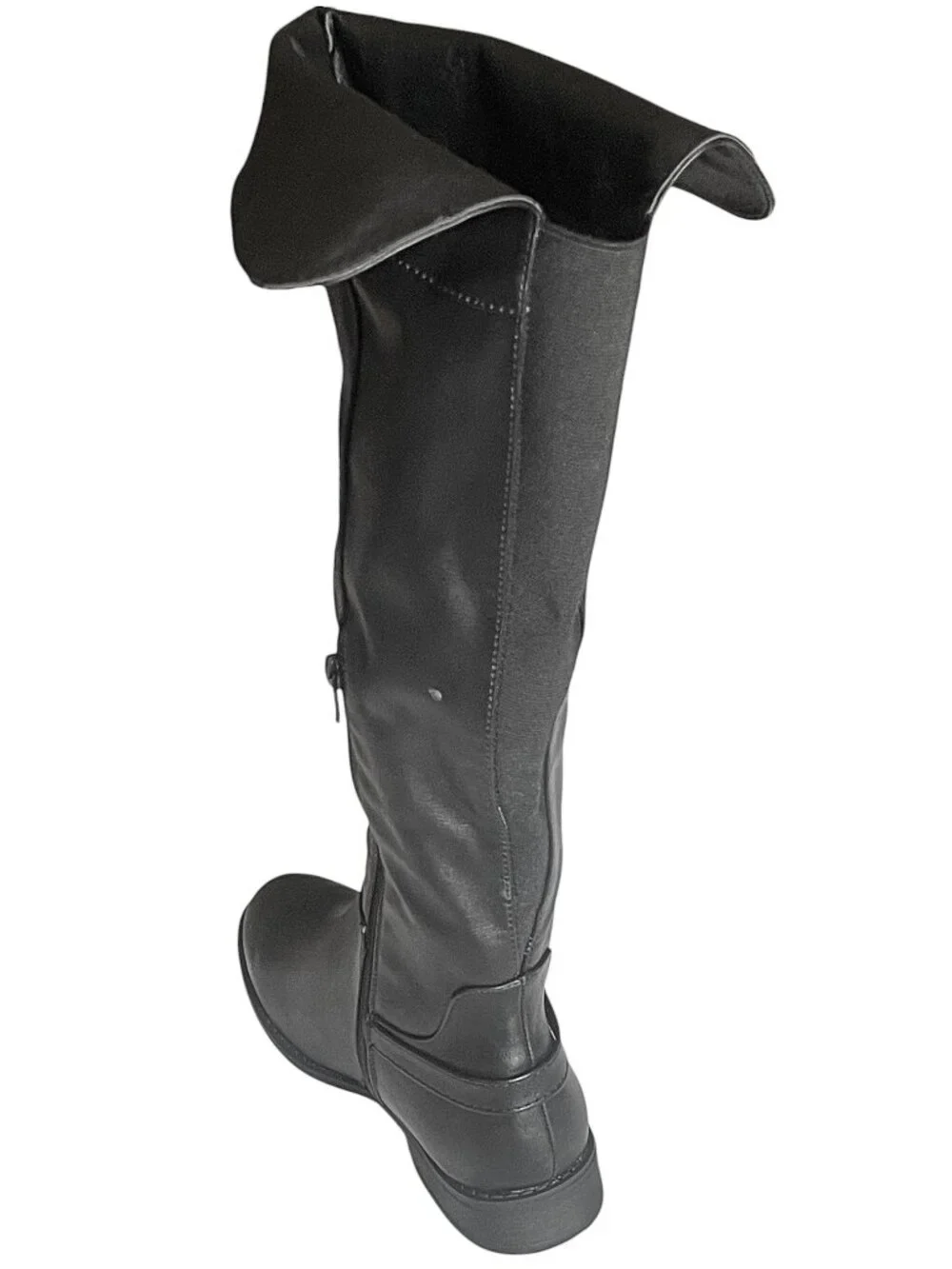 Wild Diva Oksana-85 Convertible Over Knee Back Elastic Panel Black Boots 7.5